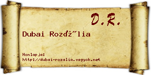 Dubai Rozália névjegykártya